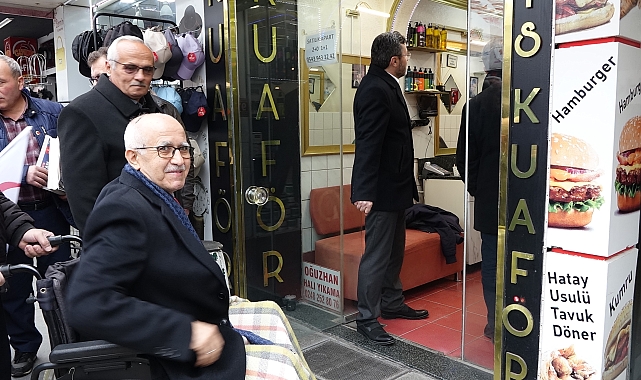 SP Burdur adayından tekerlekli sandalyede esnaf ziyareti