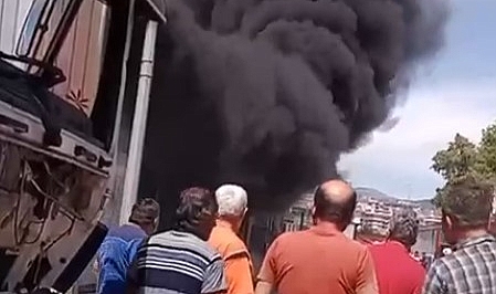 Alanya’da iş yerinde yangın
