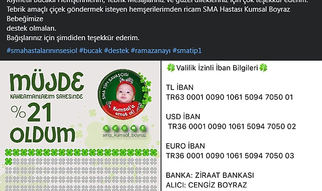 Başkan Gümüş, çiçek yerine SMA'lı bebeğe destek istedi