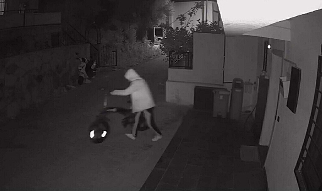 Bodrum'da elektrikli bisiklet hırsızlığı kamerada