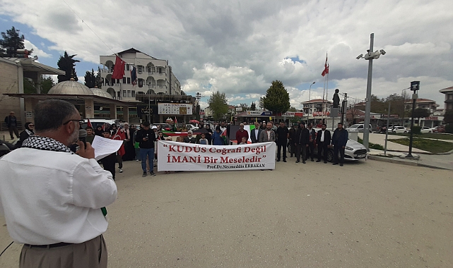 Korkuteli’nde katil İsrail tepkisi