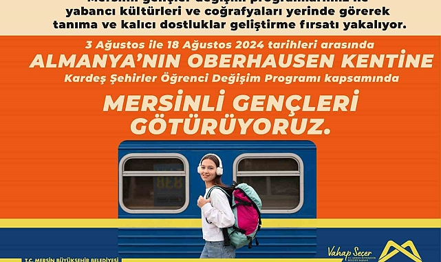 Mersin Büyükşehir Belediyesi 'Kardeş Şehir Programı' ile gençleri Almanya'ya götürüyor