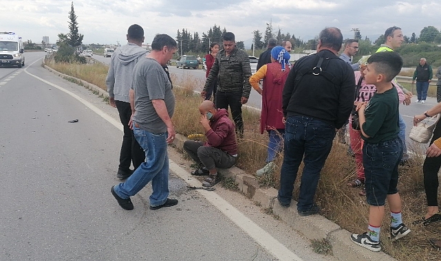 Motosiklet sürücüsü metrelerce sürüklendi