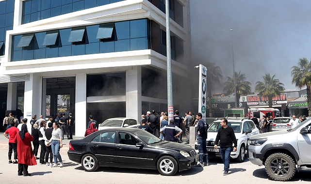 Otomobil tamir bakım servisinde yangın