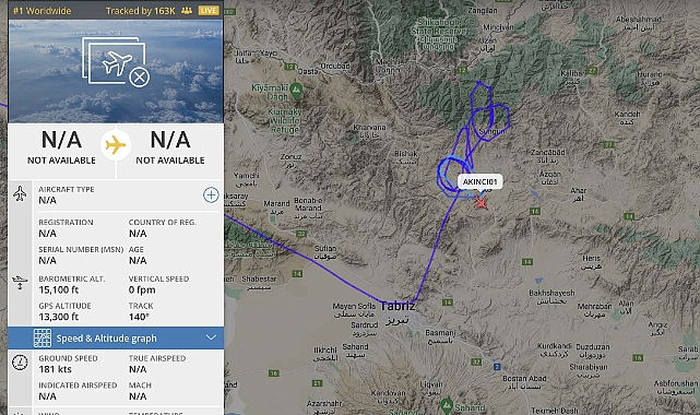 Akıncı İHA'nın Flightradar24'teki Uçuşunu 2,8 Milyon Kişi İzledi