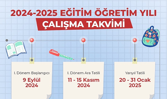 MEB, yeni eğitim ve öğretim yılı takvimini açıkladı