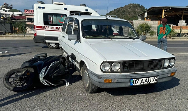 Yan yolda korkutan kaza