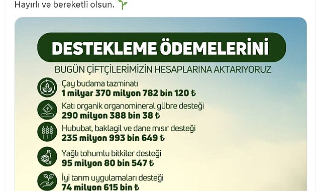 Bakan Yumaklı'dan çiftçilere müjde