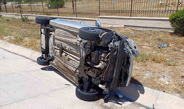 Burdur-Antalya kara yolunda kontrolden çıkan otomobil şarampole devrildi: 1 yaralı