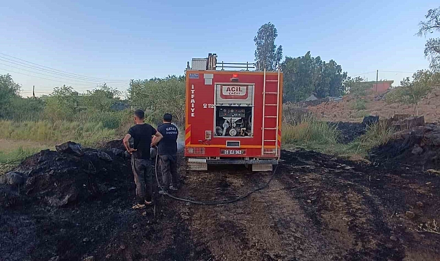 Kırıkhan'da anız yangını söndürüldü
