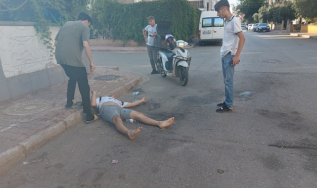 Madde krizine girip yere yığıldı