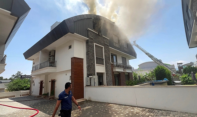 Sauna odasında çıkan yangında, villa zarar gördü