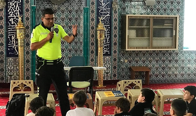 Bozyazı'da Yaz Kur'an Kursu öğrencilerine trafik eğitimi verildi