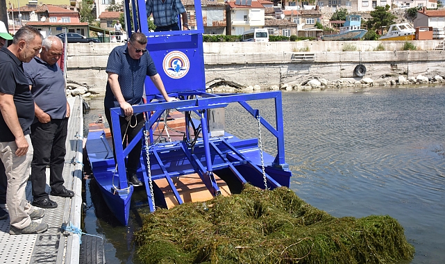 Eğirdir Gölü'nde yosun ve ot temizliği