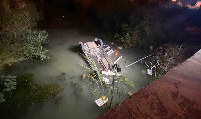 Manavgat'ta otomobil kanala uçtu: 1 ölü, 4 yaralı