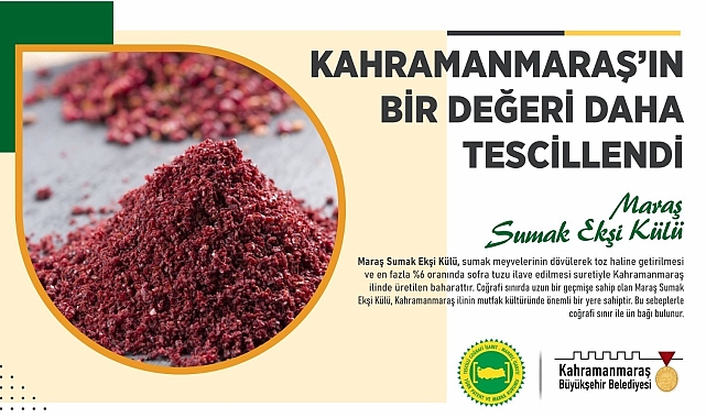 Maraş Sumak Ekşi Külü tescillendi
