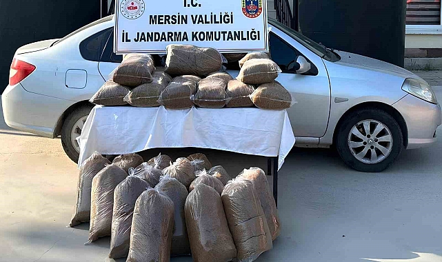 Mersin'de 310 kilo kaçak tütün ele geçirildi