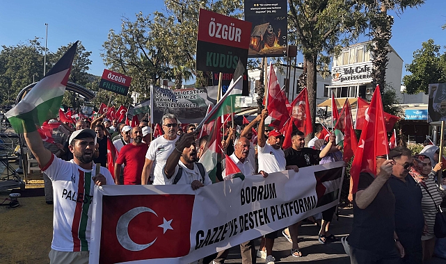 Bodrum'da Gazze'ye destek yürüyüşü