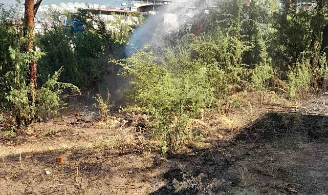 İskenderun'da bahçede çıkan yangın söndürüldü