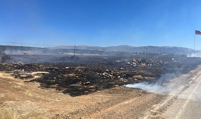 Isparta'da çıkan anız yangını büyümeden söndürüldü