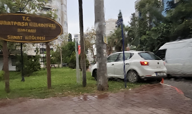 Araç kontrolü kaybedip parka girdi