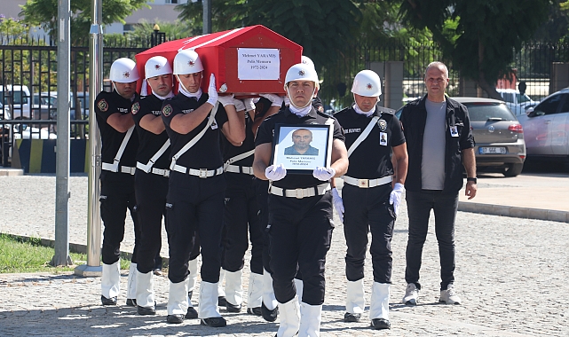Kalp krizi sonucu hayatını kaybeden polis memuruna veda töreni