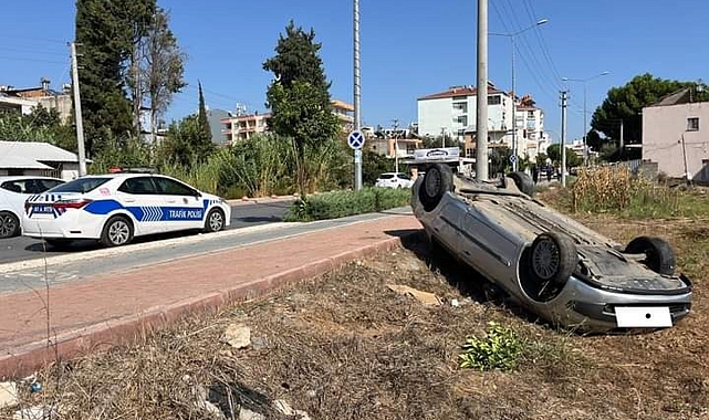 Otomobilin takla attığı kaza kamerada