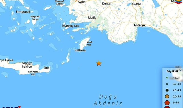 Akdeniz'de 4,7'lik deprem