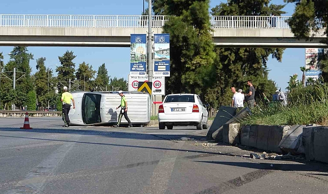 Takla atan araçtan burnu bile kanamadan çıktı