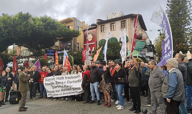 Antalya’da Emek ve Demokrasi Güçlerinden Kayyum Protestosu