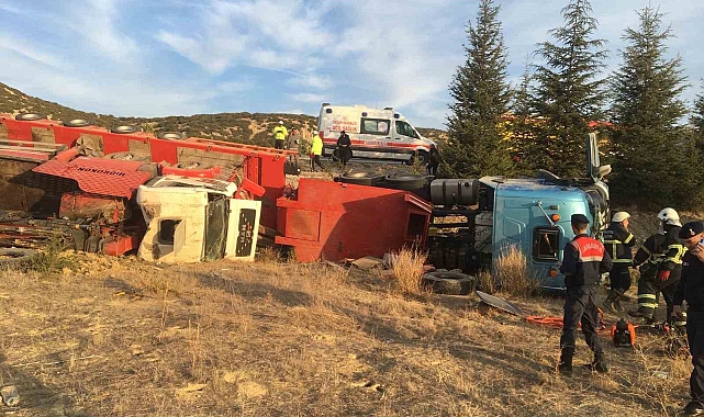 Isparta'da kontrolden çıkan tır devrildi, sürücü hayatını kaybetti