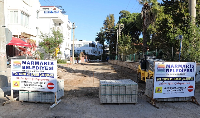 Marmaris'te üstyapı çalışmaları sürüyor