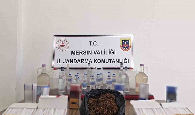 Mersin'de kaçak makaron ve sahte içki ele geçirildi