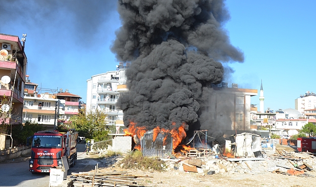 Şantiyedeki yangın korkuttu