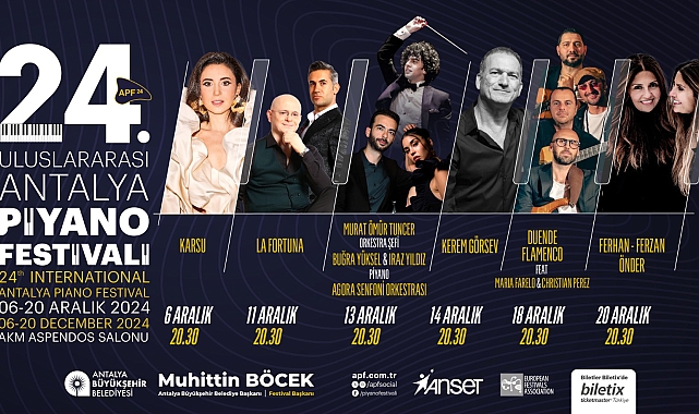 24. Uluslararası Antalya Piyano Festivali başlıyor