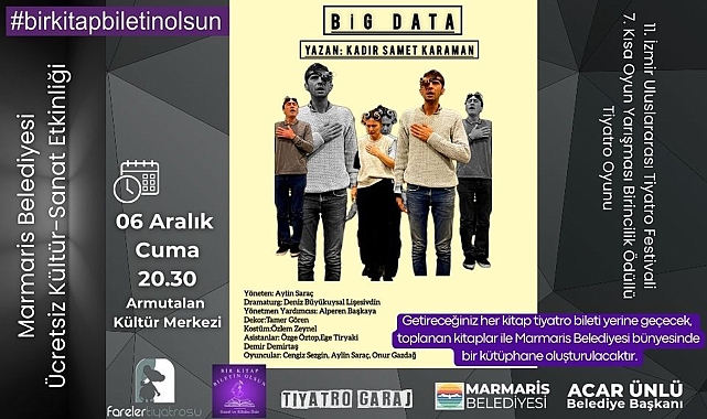 Marmaris'te 'Bir kitap biletin olsun' sloganıyla tiyatro oyunu