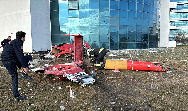 Muğla'da hastaneye çarpan helikopter düştü