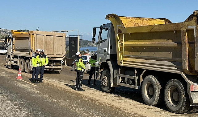 Bodrum'da kurallara uymayan hafriyat kamyonu ve beton mikserlerine ceza yağdı