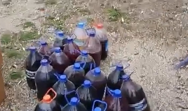 Burdur'da yılbaşı öncesi 333 litre kaçak içki ele geçirildi
