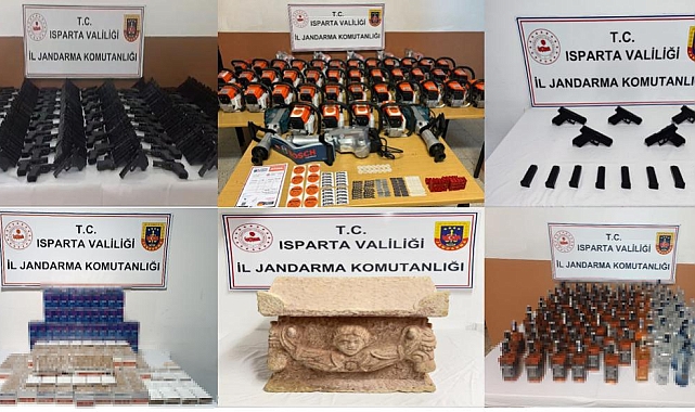 Isparta'da jandarma 1 yılda kaçakçılıkla mücadelede 55 şüpheliye işlem yaptı