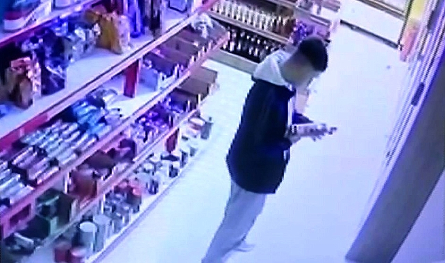 Marketten hırsızlık anları kamerada
