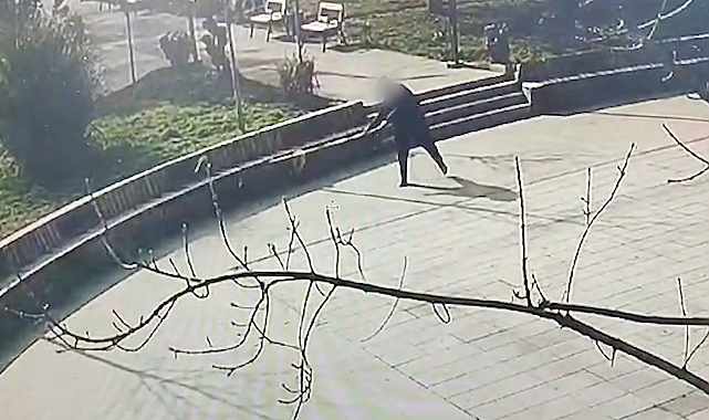 Parka verdikleri zarar kameraya yansıdı