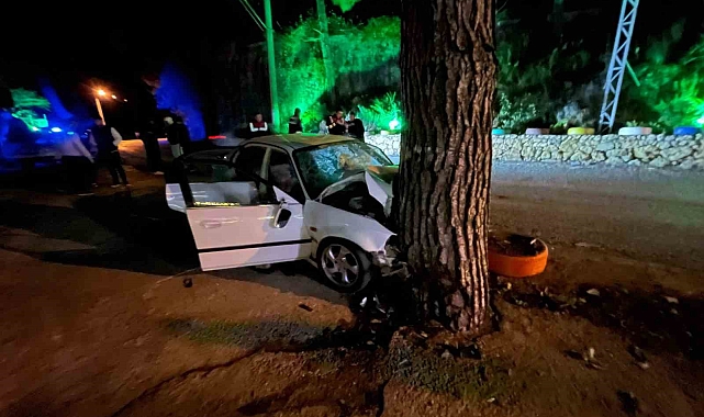 Antalya'da virajı alamayan otomobil ağaca çarptı: 1 ölü, 3 yaralı
