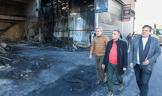 Başkan Kara yangın mağduru esnafı ziyaret etti
