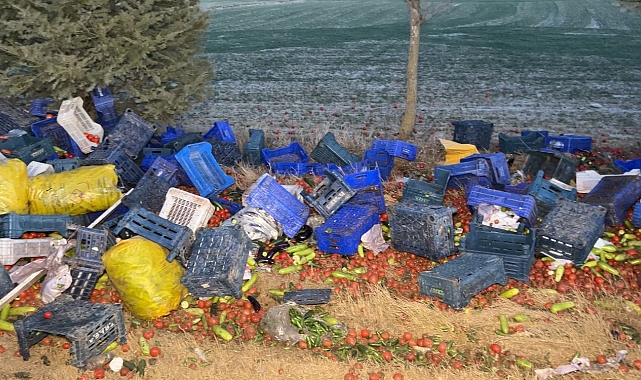 Burdur'da sebze yüklü kamyonet devrildi: 2 yaralı