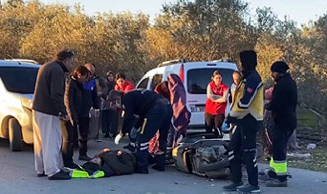 Otomobile çarpan motosiklet sürücüsü yaralandı