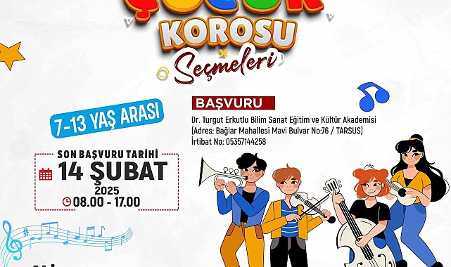 Tarsus Belediyesi 'Çocuk Korosu' seçmeleri başlıyor