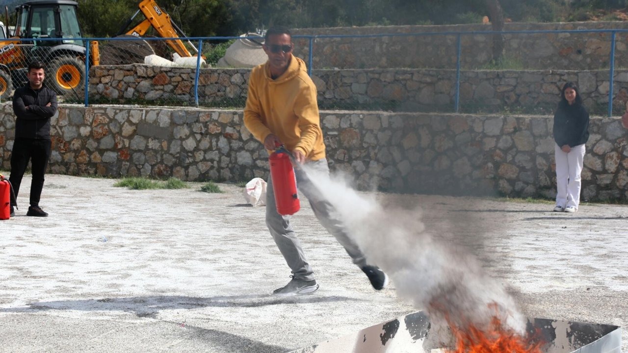 Yangına hızlı ve etkili müdahale anlatıldı