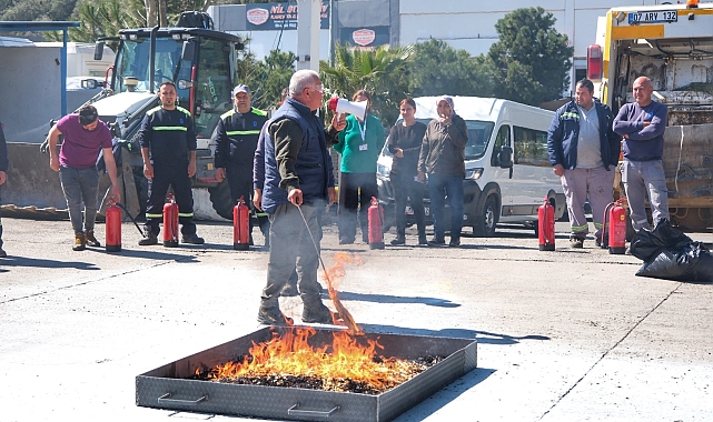 Belediye personeline yangın eğitimi
