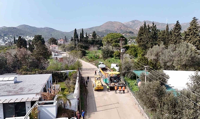 Büyükşehir'in Bodrum'da 28 milyonluk yol çalışmaları devam ediyor